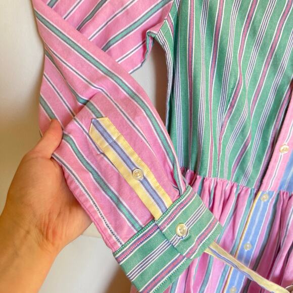 NWT Ralph Lauren Girls 14 Multicolor Belted Cotton Oxford Fun Shirtdress Preppy - Picture 11 of 14